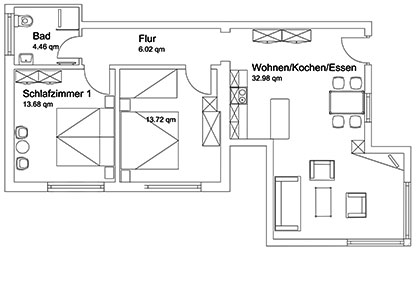 Grundriss Ferienwohnung 5